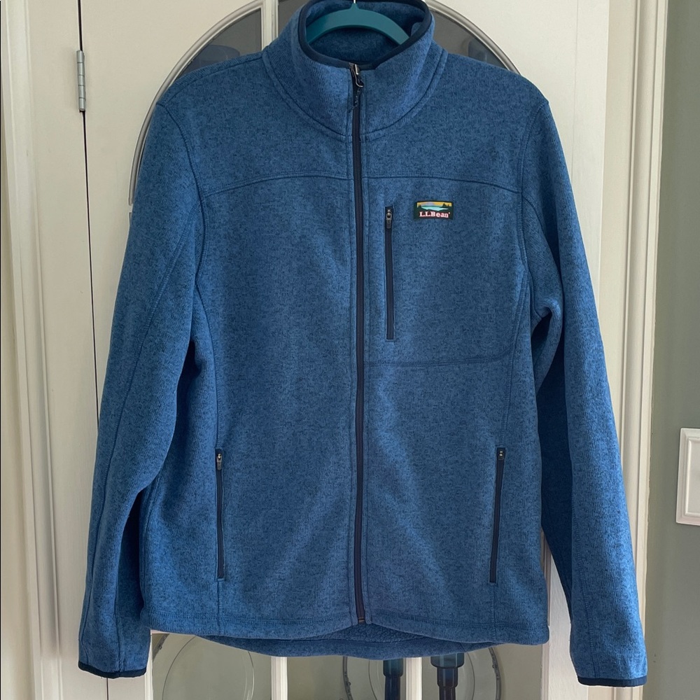 L.L. Bean Heathered Blue Zip-Up Jacket Men’s Size M reg